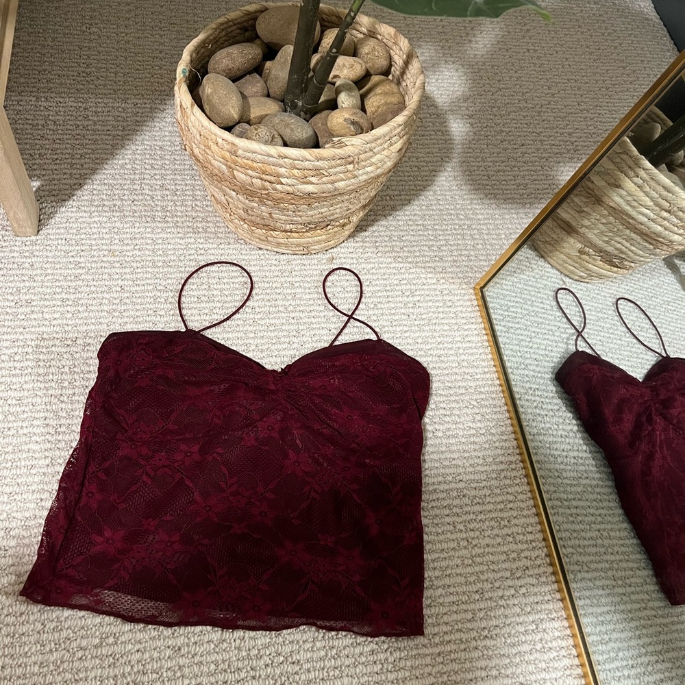 Wild Fable Burgundy Lace Top
